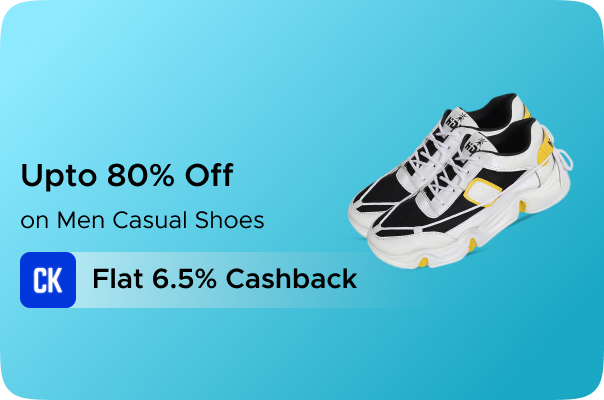 Shopclues: Upto 80% Off on Men Shoes + Flat 6.5% CashKaro Cashback
